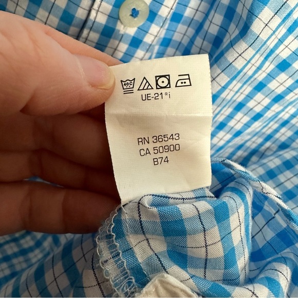 Van Heusen Originals Shirt Button-Down Blue & White Size Large - Picture 12 of 16